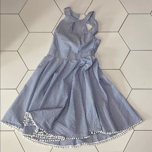 50s style seersucker halter dress
